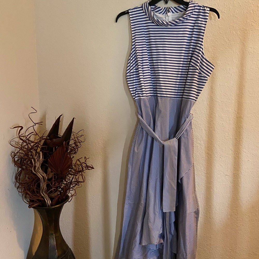 New York and Company Blue/White Striped Dress